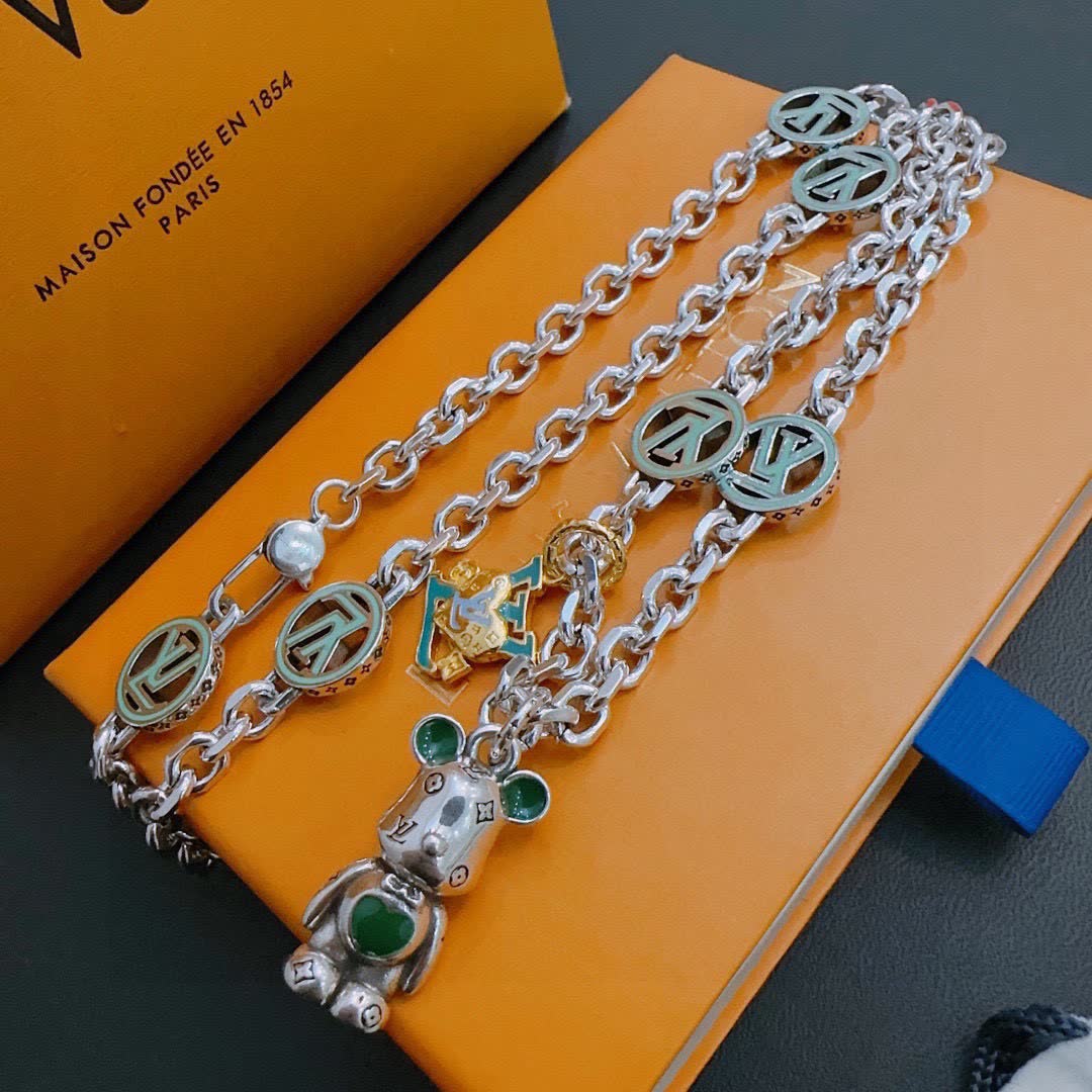 Louis Vuitton Silver Charm Necklace